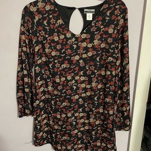 Black floral longsleeve dress